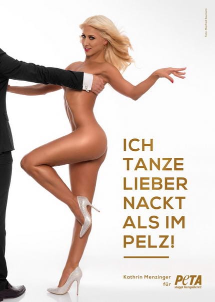 RTL Let's Dance Gewinnerin Kathrin Menzinger für PETA: "Ich tanze lieber nackt als im Pelz"
